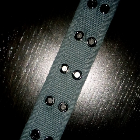 Unisex 100% Cotton Canvas Belt Double Grommet Two Hole Heavy Duty Gray Large - Picture 3 of 5